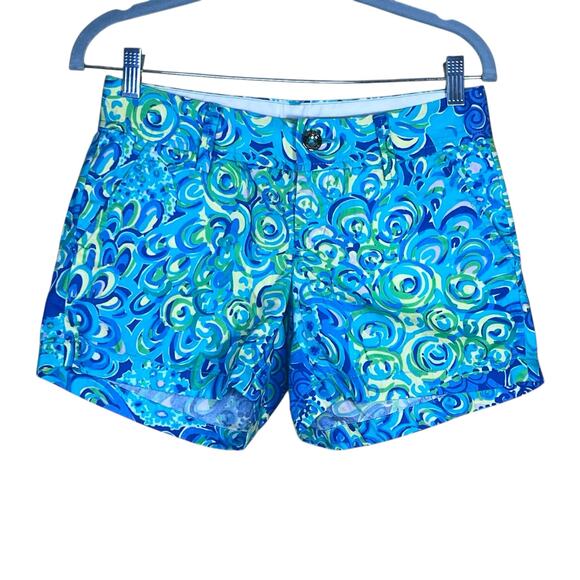 Lilly Pulitzer Women’s Lilly’s Lagoon Print Callahan Coastal Shorts 0 EUC